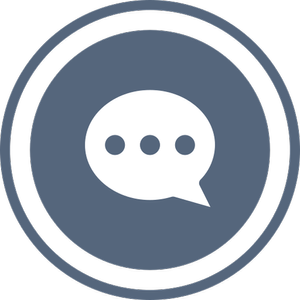 A speech bubble icon featuring three dots