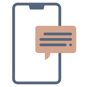 Mobile chat icon featuring a speech bubble