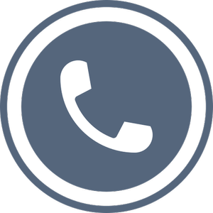 A phone icon displayed prominently against a solid black background