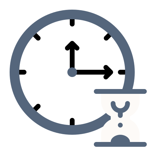 Icon of a clock and a sand clock